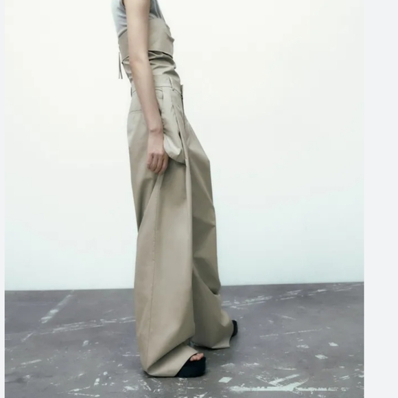 ZARA Full Lenght Wide Pocket Pants Size M - Picture 8 of 13